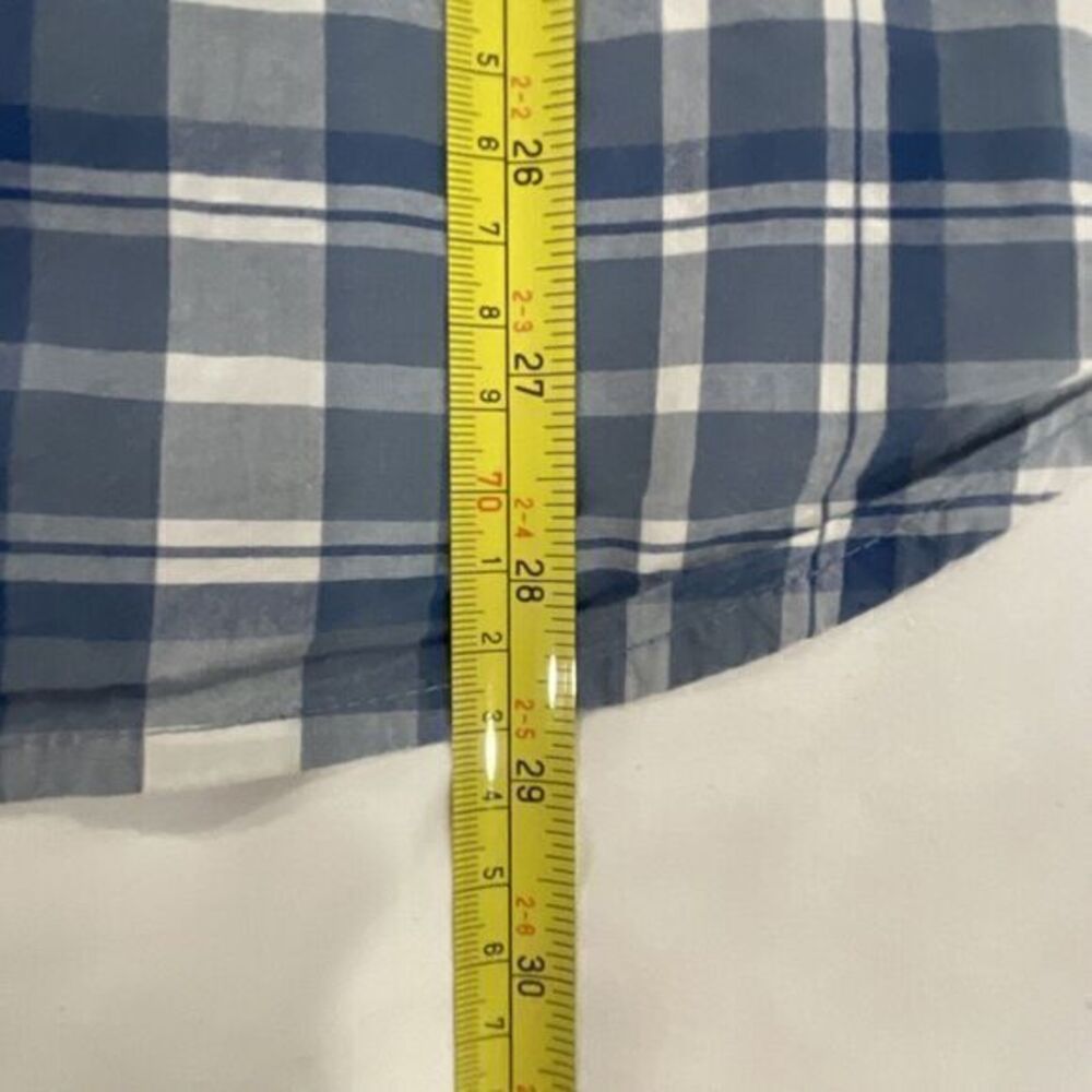 Columbia Shirt Mens Medium Blue Plaid Button Down Short Sleeve - Picture 7 of 9
